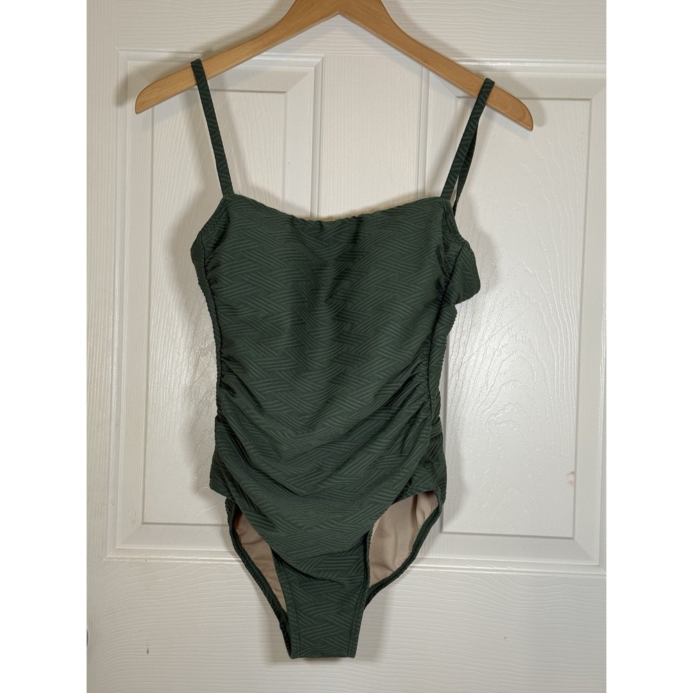 Kona‎ Sol Women's Size S (4-6) Green Textured One-Piece Swimsuit EXCELLENT